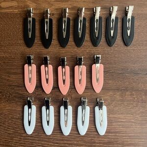 ✨ No Bend / No Crease Hair Clips – 17 Pack (White, Pink, Black) ✨